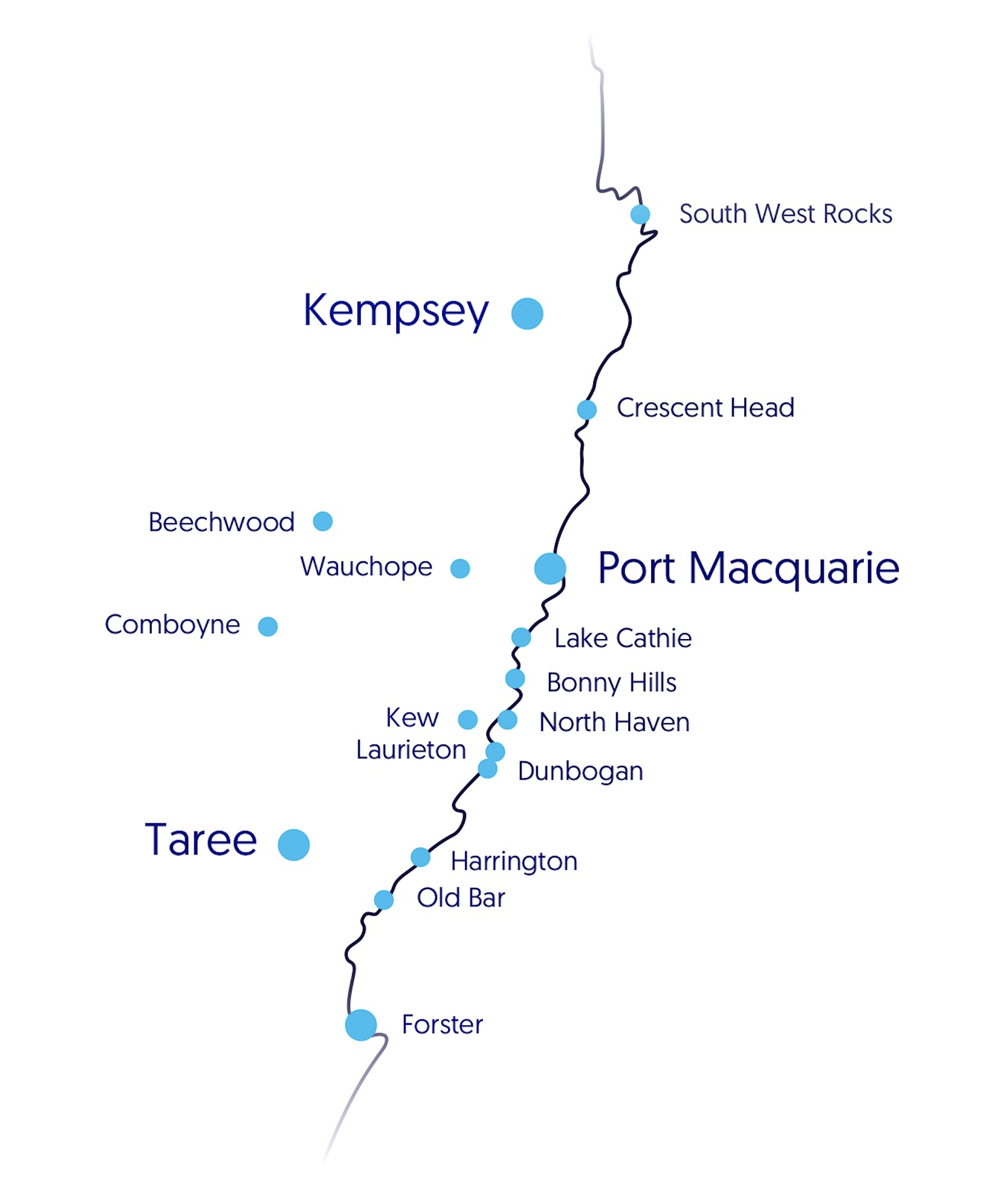 Map of Mid North Coast NSW